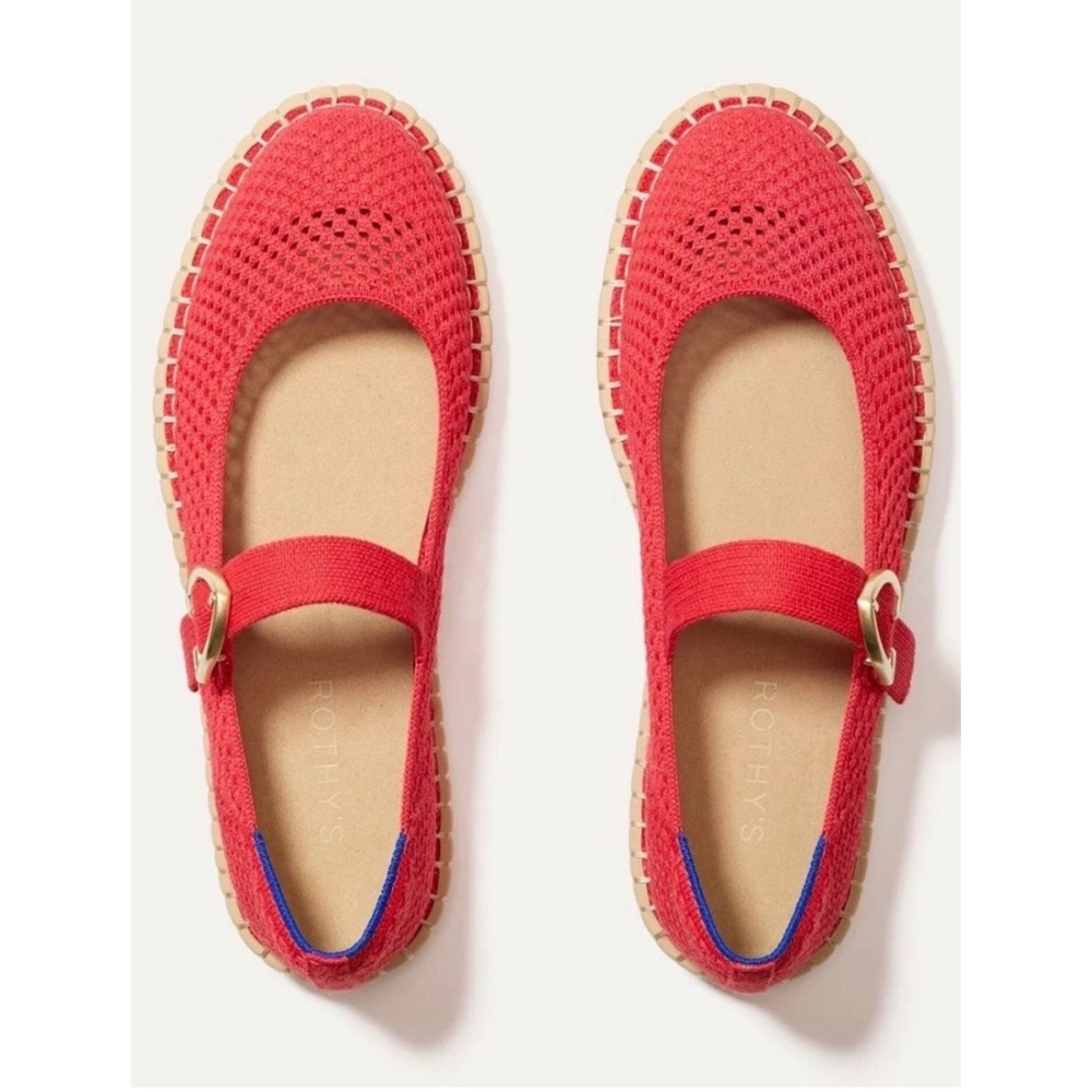 Rothy's The Espadrille Mary Jane in Red Hot 8.5 worn once